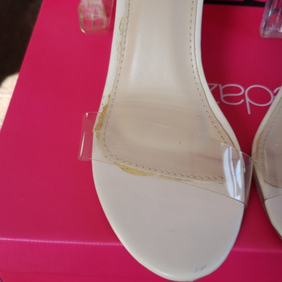 Nude Transparent High Heel Sandals Size 8 Top Moda - Picture 7 of 8